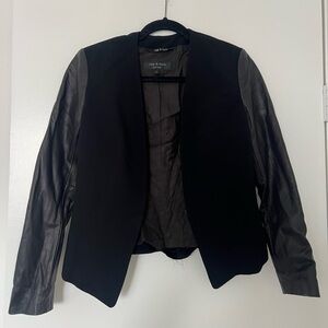 Rag & Bone Leather Sleeve Blazer